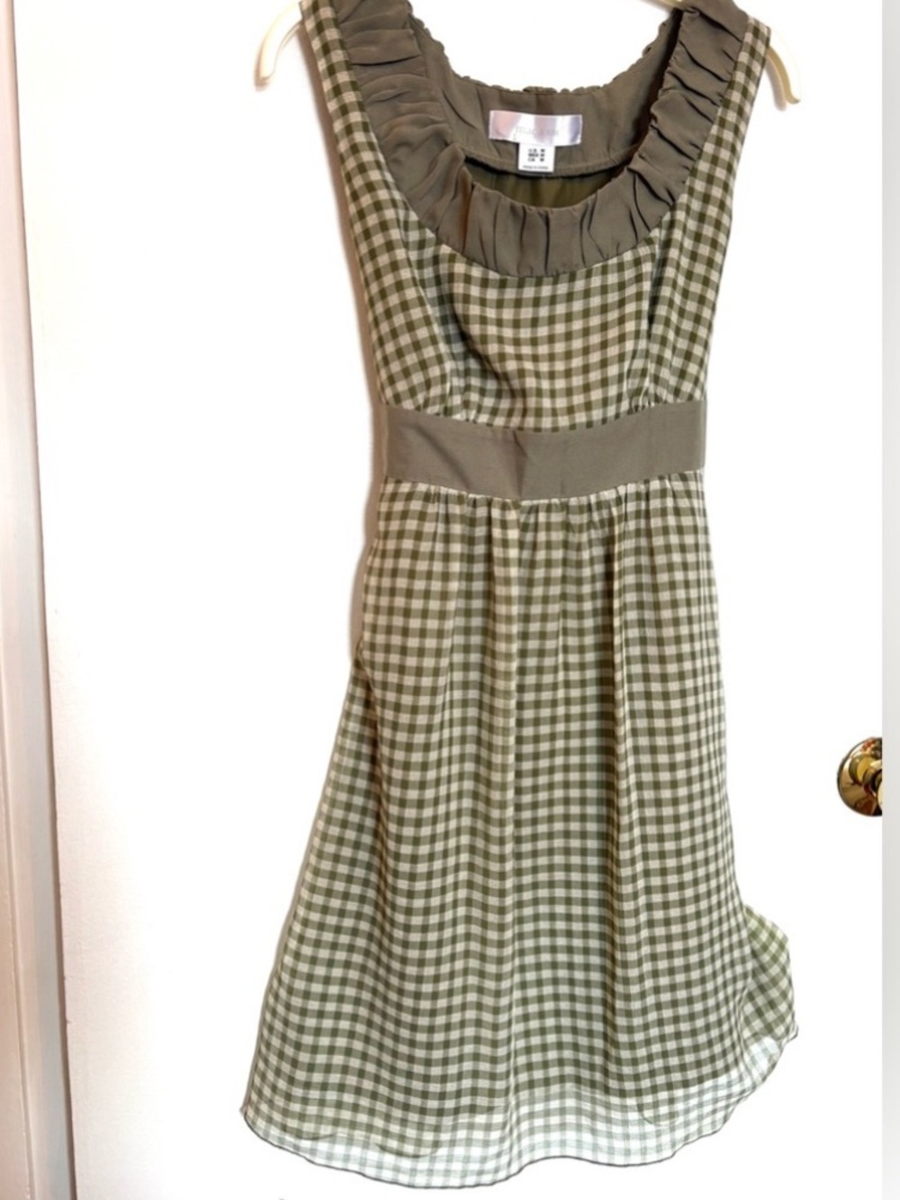 Mac & Jac Green Gingham Cottagecore Dress with Ribbon Tie Waist - Picture 2 of 13